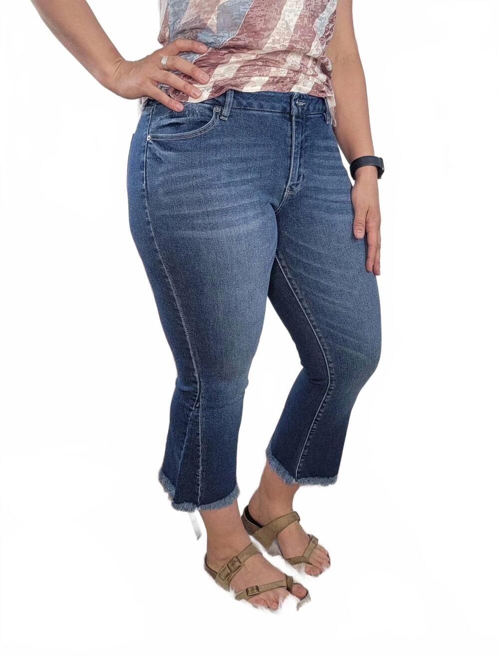 NEW KANCAN merlie cropped flare jeans in blue